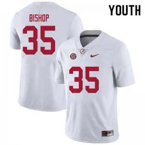 NCAA Youth Alabama Crimson Tide #35 Cooper Bishop Stitched College 2020 Nike Authentic White Football Jersey TY17I68KL